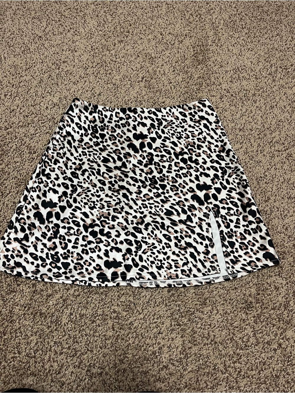 Princess Polly Leopard Print Mini Skirt in Black and Cream